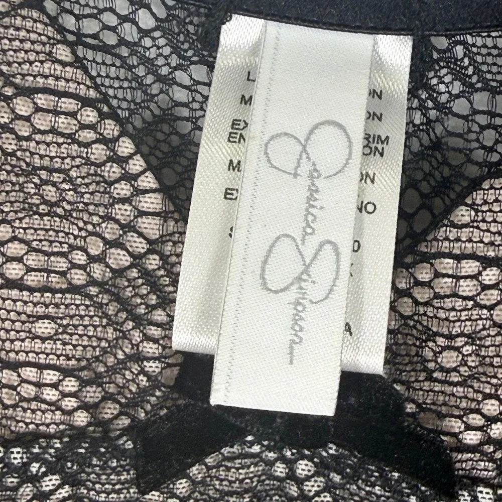 Jessica Simpson Black Pink Lace Ruffle Babydoll‎ Chemise JS60630 Womens Medium